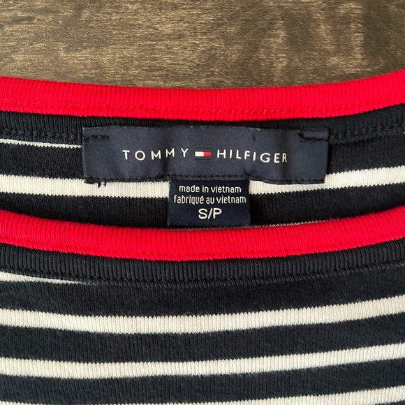 Tommy Hilfiger Navy Striped Boat Neck Top - Picture 2 of 2